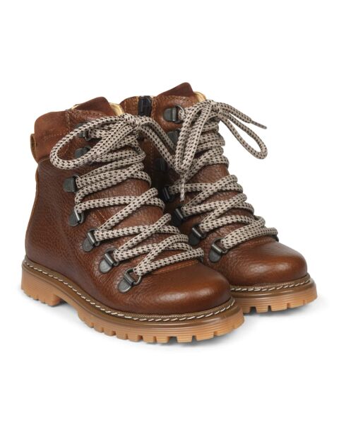 Boots  en cuir zip Tex cognac