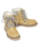 Boots  en cuir à lacets  Shearling camel