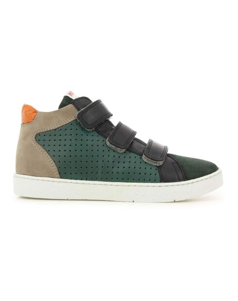 Baskets en cuir  scratchs Top Easy Clay verts