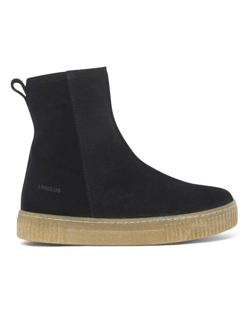 Boots fourrées en cuir  noirs