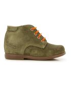 Botillons en cuir Nioupi suédé vert olive