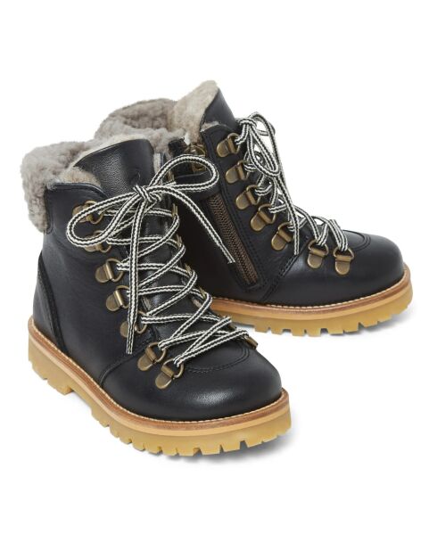 Boots en cuir fourrées Shearling Winter noirs