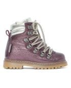 Botas de piel con cordones Tex iridiscentes moradas