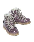 Botas de piel con cordones Tex iridiscentes moradas