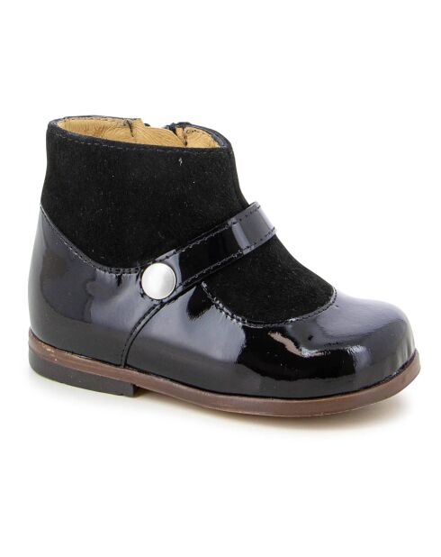 Bottines  en cuir zip Zeus Bal noires