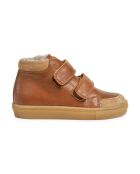 Baskets en cuir  fourrées 2 scratchs Toasty cognac