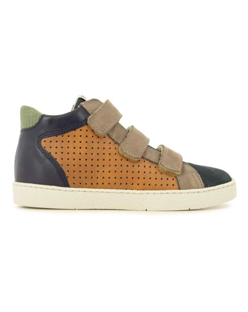 Baskets en cuir  scratchs Top Easy Clay camel