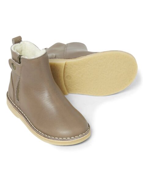 Stiefel Winston aus taupefarbenem Pelz