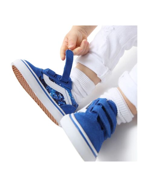 Baskets en cuir scratchs Old Skool Galaxie bleus