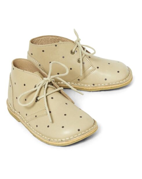 Botas de piel Chaton con cordones en color beige