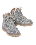 Boots Tex  en cuir à lacets Léopard marron