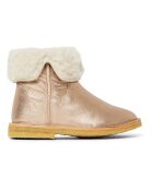 Botas Chowchow de piel con piel dorada