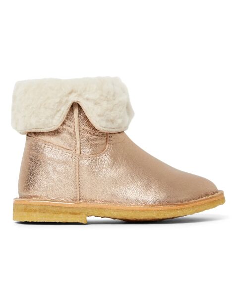 Boots cuir fourrées Chowchow dorés