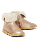 Botas Chowchow de piel con piel dorada