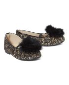 Ballerines  en cuir Pailletées dorées