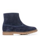 Boots en cuir Trip zip velours bleu marine