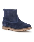 Boots en cuir Trip zip velours bleu marine
