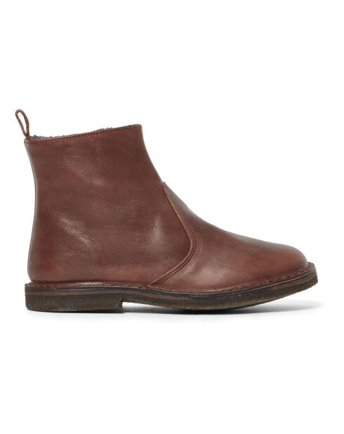Boots en cuir fourrées marron