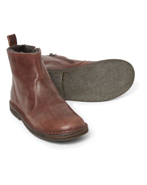 Boots en cuir fourrées marron