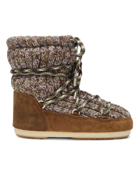 Bottines Moon Boot courtes en laine camel