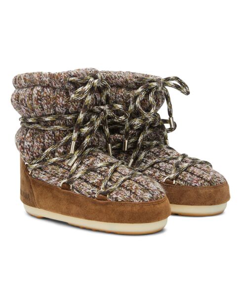 Bottines Moon Boot courtes en laine camel