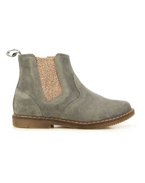 City Jodzip Chelsea-Stiefel aus Veloursleder in Grau