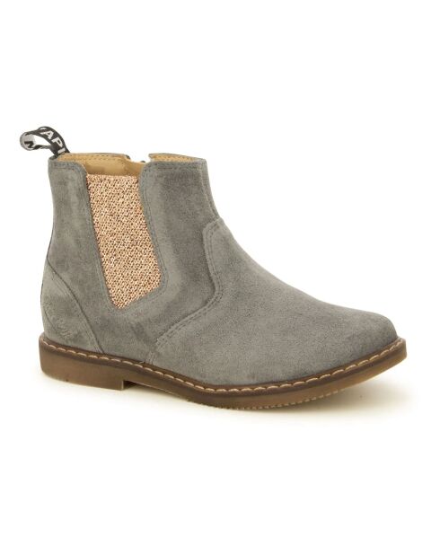 City Jodzip Chelsea-Stiefel aus Veloursleder in Grau