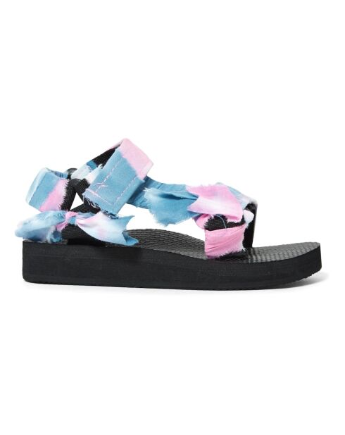 Rosafarbene Trekky-Sandalen mit Krawatte