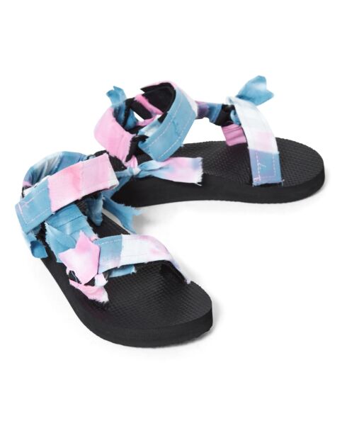 Rosafarbene Trekky-Sandalen mit Krawatte
