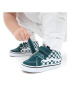 Sk8-Mid Reissue Damier blaugrüne Scratch Sneakers