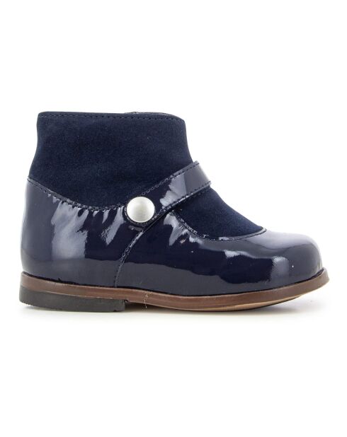 Bottines  en cuir zip Zeus Bal bleu marine