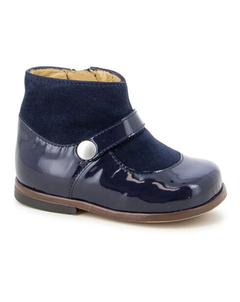 Bottines  en cuir zip Zeus Bal bleu marine