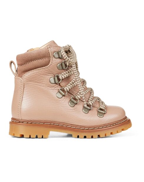 Boots  en cuir zip Tex rose pâle