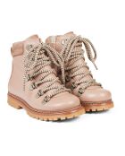 Boots  en cuir zip Tex rose pâle