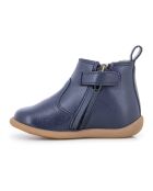 Chelsea en cuir Boots Jod zip Vegan cuir de Pomme bleu marine