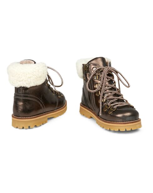 Boots en cuir fourrées Shearling Winter noirs