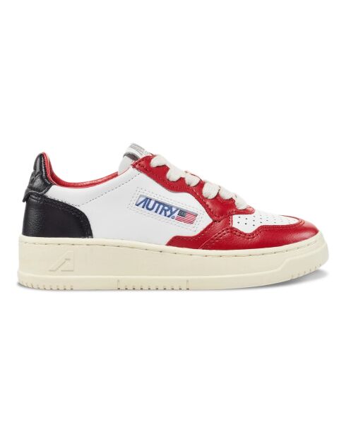 Baskets Kids Medalist Low cuir Bicolore rouges