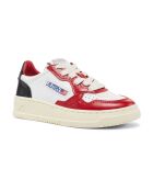 Baskets Kids Medalist Low cuir Bicolore rouges