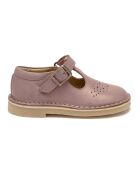 Salones Penny de piel rosa pálido con cierre en T y velcro