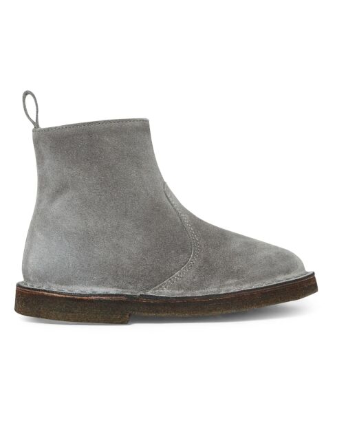 Boots  en cuir fourrées zip gris