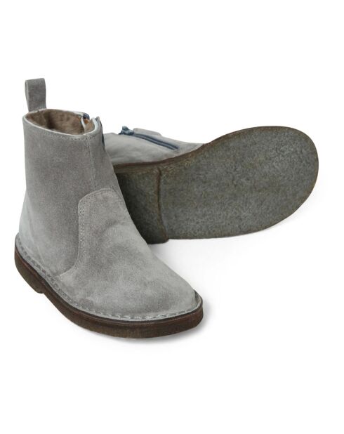 Boots  en cuir fourrées zip gris