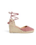 Espadrilles en cuir Carina lie de vin - Talon 6 cm