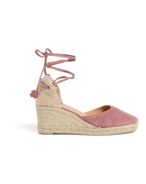 Alpargatas Carina de piel color vino - tacón de 6 cm