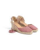Espadrilles en cuir Carina lie de vin - Talon 6 cm