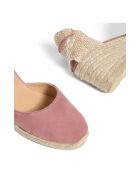Espadrilles en cuir Carina lie de vin - Talon 6 cm