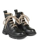 Botines negros de piel con cremallera