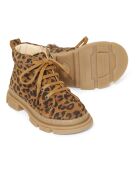 Bottines  en cuir zip à lacets  beiges