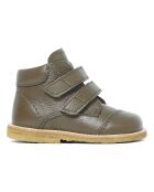 Bottines scratchs en cuir  vert olive