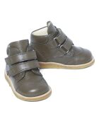 Bottines scratchs en cuir  vert olive