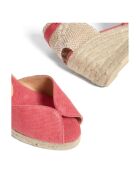Espadrilles en coton Bilina corail - Talon 6 cm